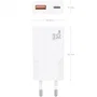 AISENS Cargador GaN 30W Ultra Delgado con USB-C y USB-A, Blanco